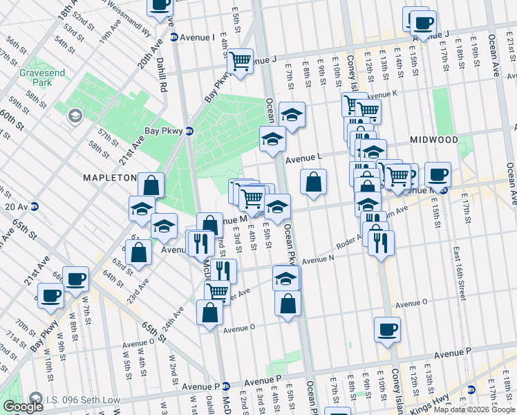 map of restaurants, bars, coffee shops, grocery stores, and more near in Brooklyn