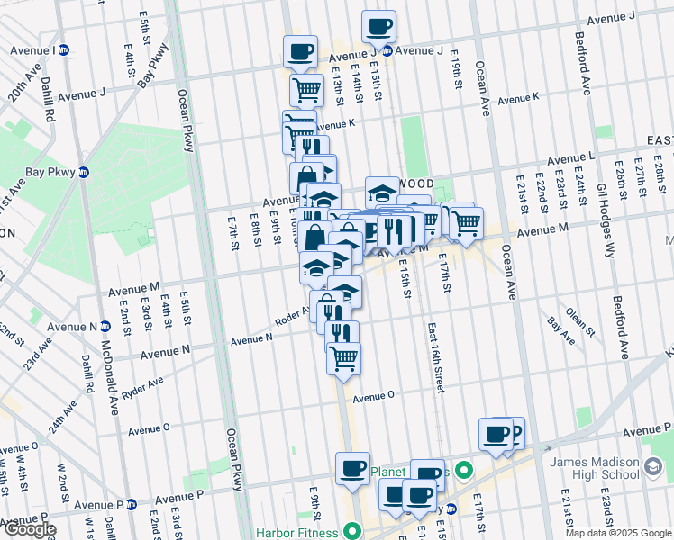 map of restaurants, bars, coffee shops, grocery stores, and more near in Brooklyn
