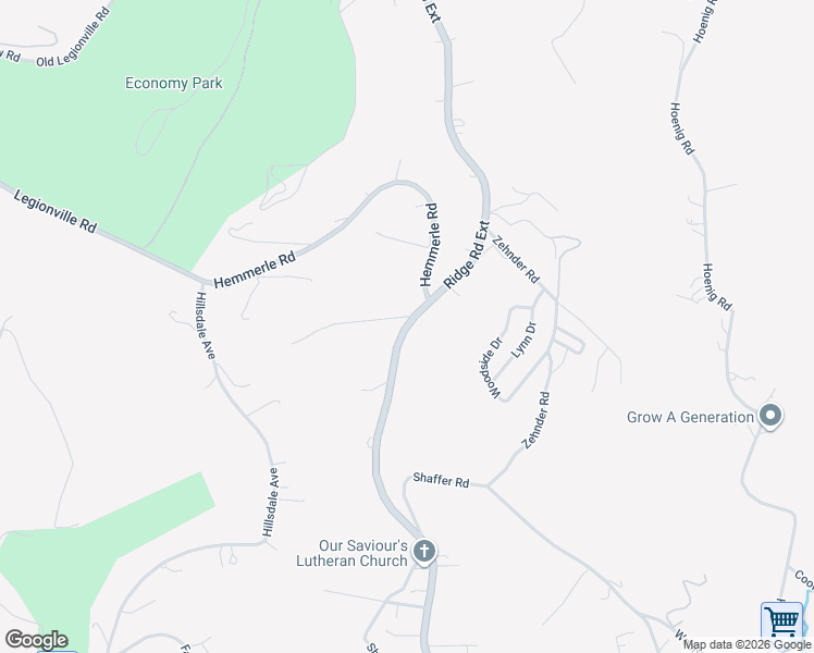 map of restaurants, bars, coffee shops, grocery stores, and more near 2392 Ridge Road Extension in Ambridge