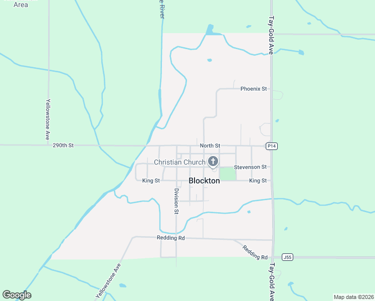 map of restaurants, bars, coffee shops, grocery stores, and more near 600 Oak Street in Blockton