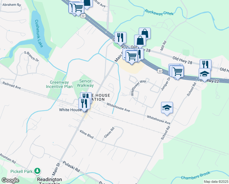 map of restaurants, bars, coffee shops, grocery stores, and more near 100 Nelson Street in Hunterdon County
