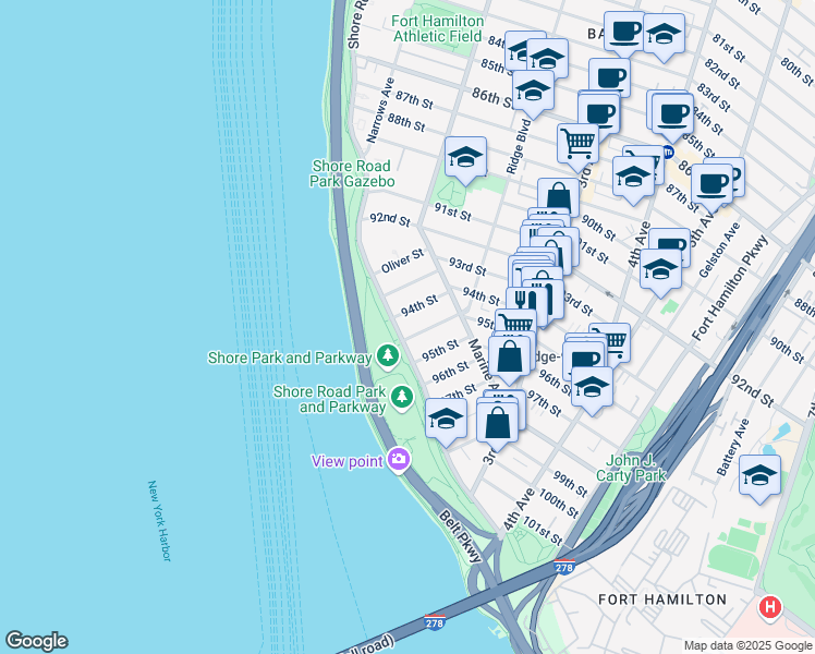 map of restaurants, bars, coffee shops, grocery stores, and more near in Brooklyn
