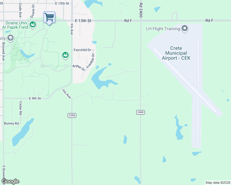 map of restaurants, bars, coffee shops, grocery stores, and more near 900 Fairway Court in Crete