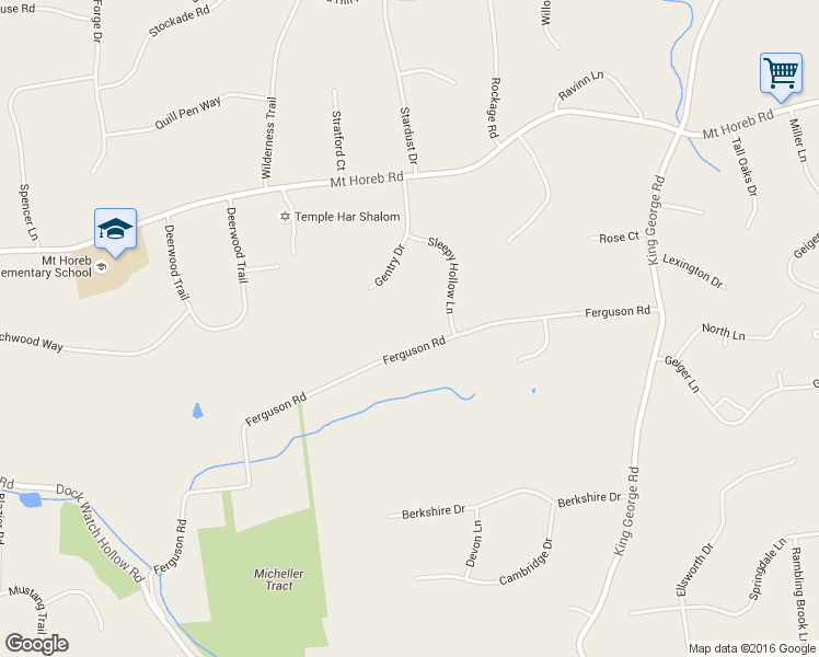 map of restaurants, bars, coffee shops, grocery stores, and more near 59 Ferguson Road in Warren