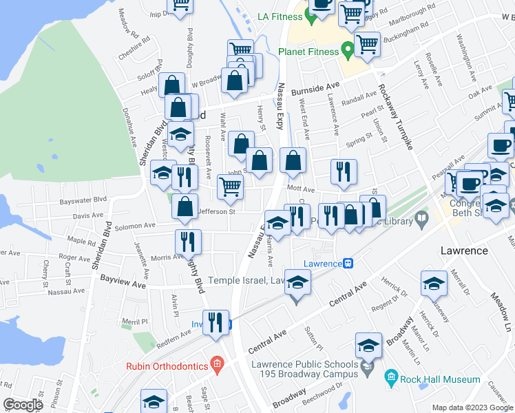 map of restaurants, bars, coffee shops, grocery stores, and more near 140 Wanser Avenue in Inwood