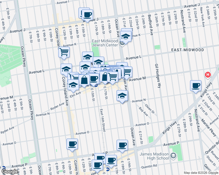 map of restaurants, bars, coffee shops, grocery stores, and more near in Brooklyn