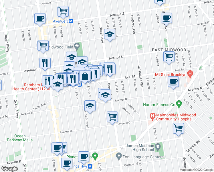 map of restaurants, bars, coffee shops, grocery stores, and more near in Brooklyn