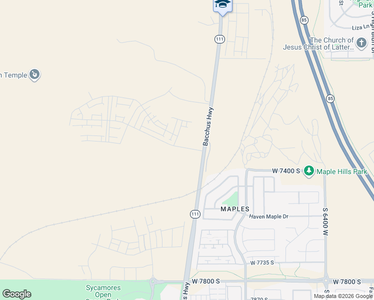 map of restaurants, bars, coffee shops, grocery stores, and more near 7152 Bacchus Highway in Bingham Canyon