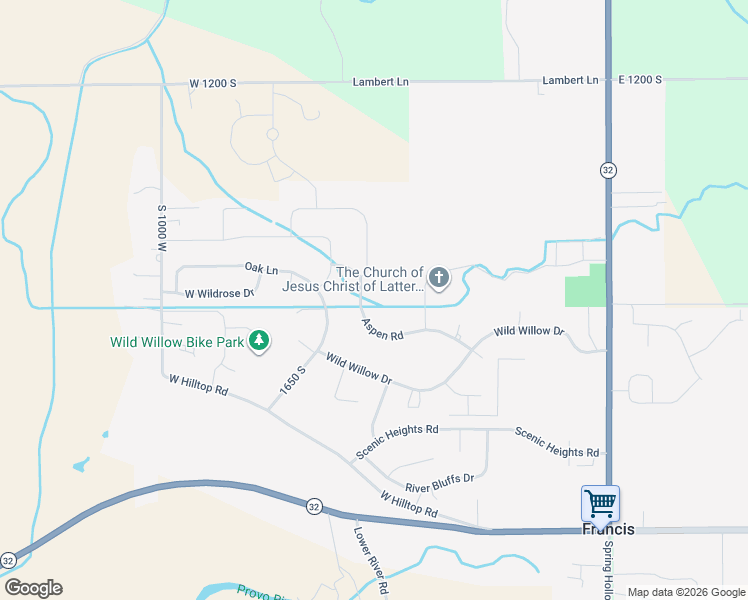 map of restaurants, bars, coffee shops, grocery stores, and more near 588 Aspen Road in Kamas