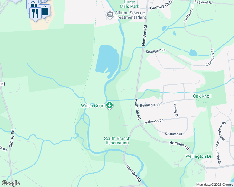 map of restaurants, bars, coffee shops, grocery stores, and more near 11 Kent Court in Hunterdon County