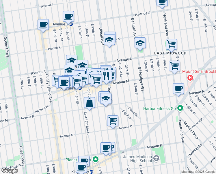 map of restaurants, bars, coffee shops, grocery stores, and more near in Brooklyn