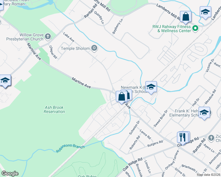 map of restaurants, bars, coffee shops, grocery stores, and more near 2040 Lake Avenue in Scotch Plains