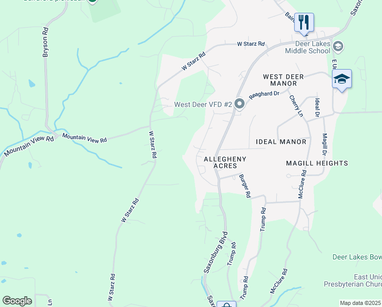 map of restaurants, bars, coffee shops, grocery stores, and more near 45 Grubbs Road in Cheswick