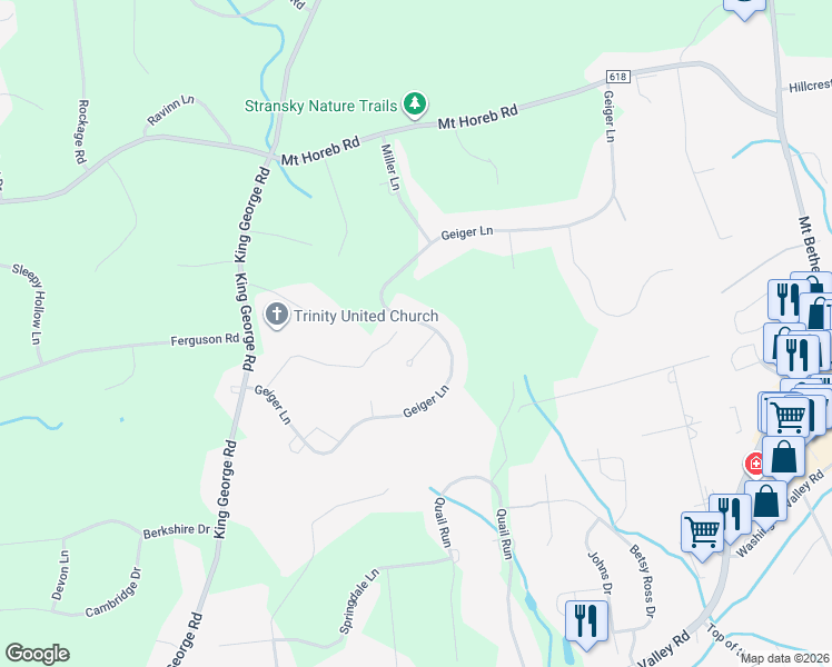 map of restaurants, bars, coffee shops, grocery stores, and more near 2 Dory Court in Warren