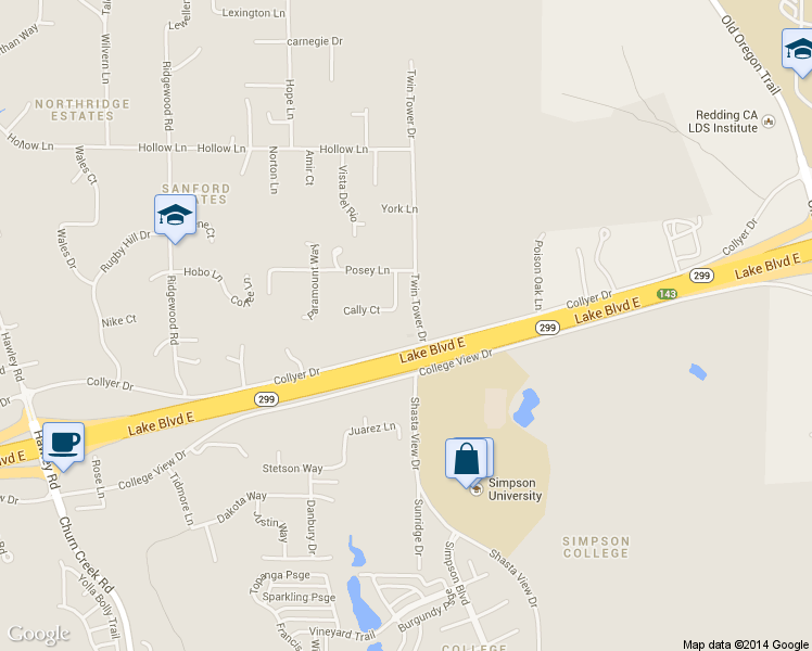 map of restaurants, bars, coffee shops, grocery stores, and more near 851 Cally Court in Redding