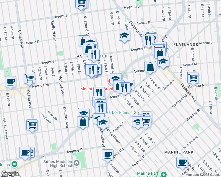 map of restaurants, bars, coffee shops, grocery stores, and more near in Brooklyn