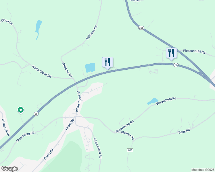 map of restaurants, bars, coffee shops, grocery stores, and more near 160 Hall Drive in Leechburg