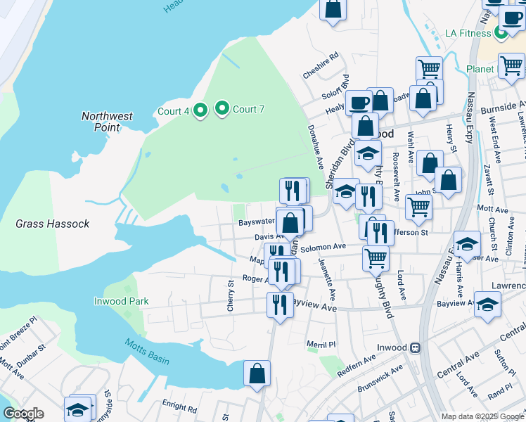 map of restaurants, bars, coffee shops, grocery stores, and more near in 