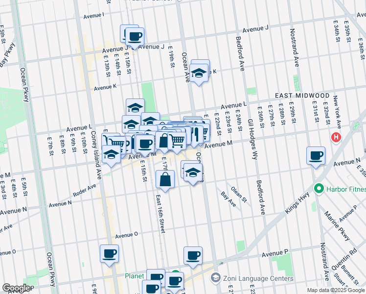 map of restaurants, bars, coffee shops, grocery stores, and more near in Brooklyn