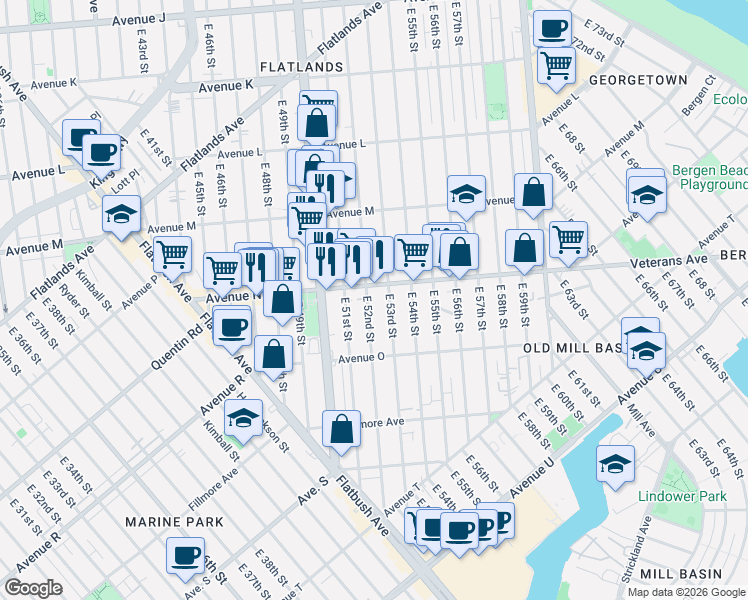 map of restaurants, bars, coffee shops, grocery stores, and more near in Brooklyn
