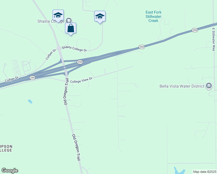map of restaurants, bars, coffee shops, grocery stores, and more near 11300-11348 Sara Dr in Redding