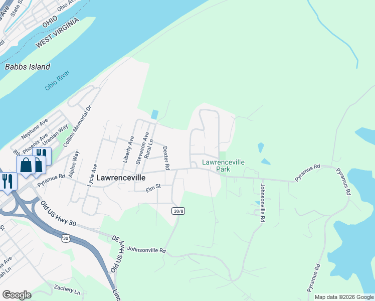 map of restaurants, bars, coffee shops, grocery stores, and more near 81 Grandview Rd in Chester