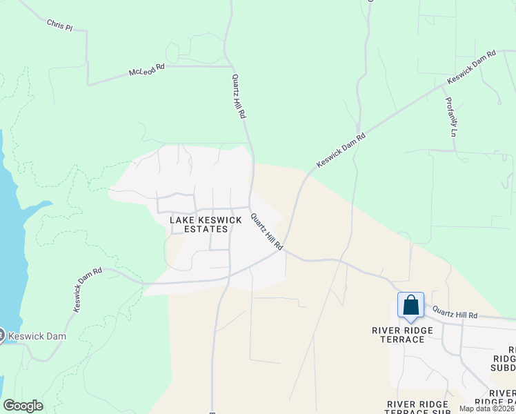map of restaurants, bars, coffee shops, grocery stores, and more near 11363-11423 Quartz Hill Road in Redding