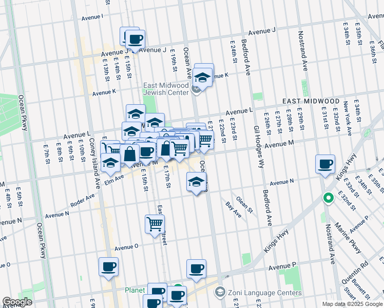 map of restaurants, bars, coffee shops, grocery stores, and more near in Brooklyn