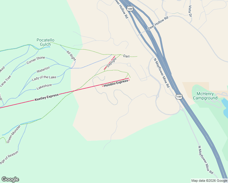 map of restaurants, bars, coffee shops, grocery stores, and more near North Ski Beach Way in Wasatch County
