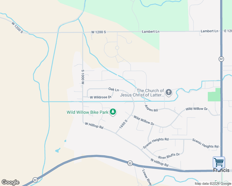 map of restaurants, bars, coffee shops, grocery stores, and more near 755 Oak Lane in Francis