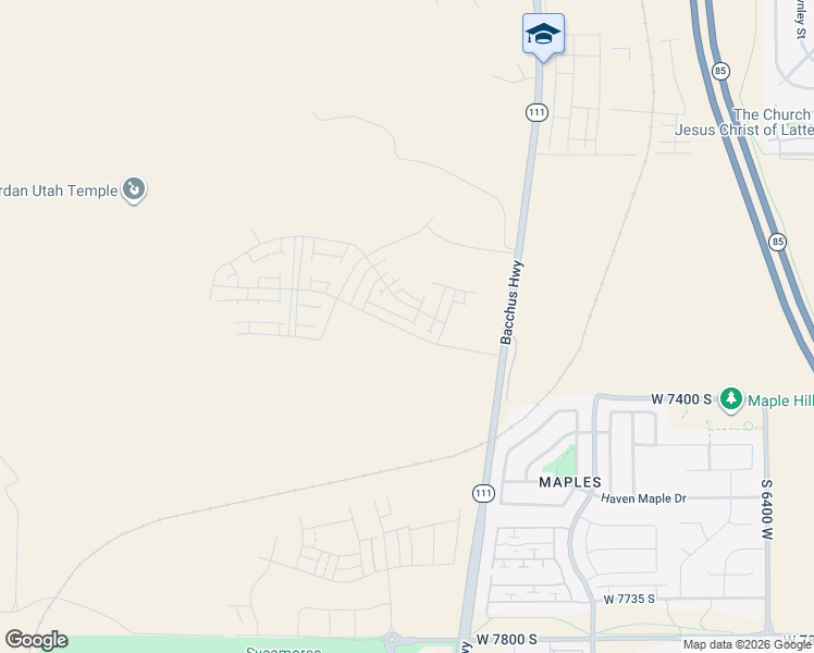 map of restaurants, bars, coffee shops, grocery stores, and more near 7152 Bacchus Highway in Bingham Canyon