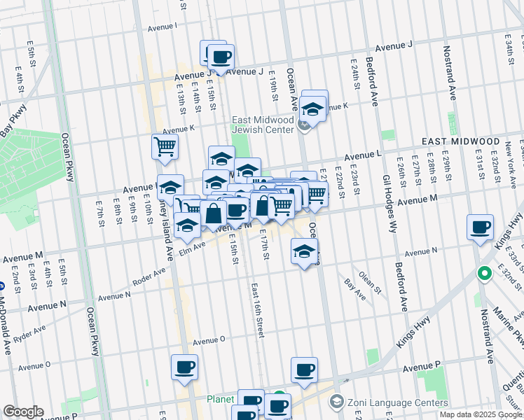 map of restaurants, bars, coffee shops, grocery stores, and more near in Brooklyn