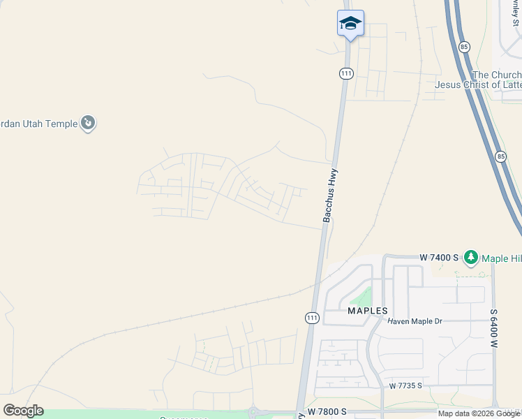 map of restaurants, bars, coffee shops, grocery stores, and more near 7152 Bacchus Highway in Bingham Canyon