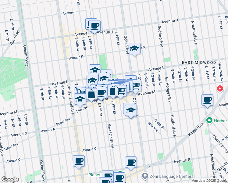 map of restaurants, bars, coffee shops, grocery stores, and more near in Brooklyn