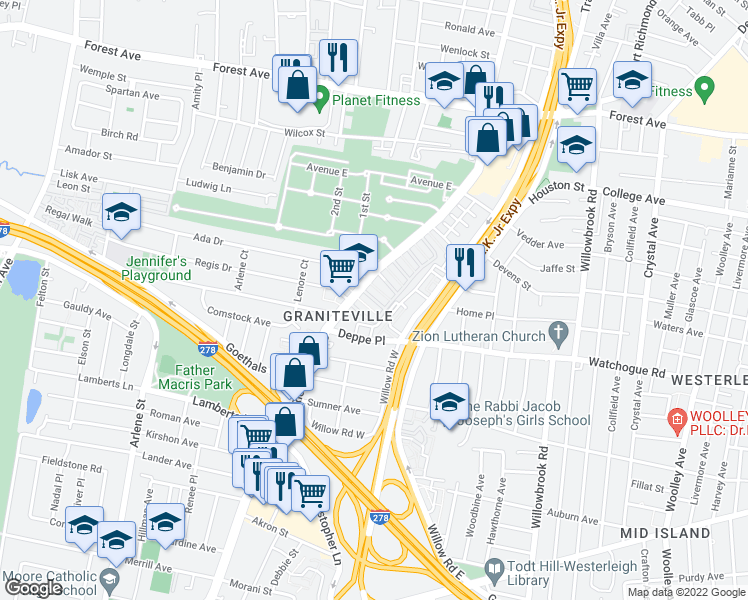 map of restaurants, bars, coffee shops, grocery stores, and more near 35A Armand Street in Staten Island