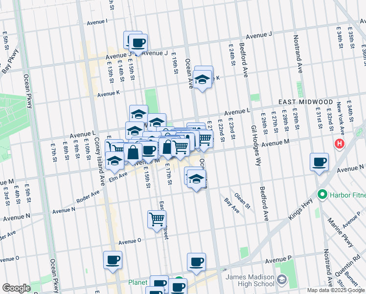 map of restaurants, bars, coffee shops, grocery stores, and more near in Brooklyn