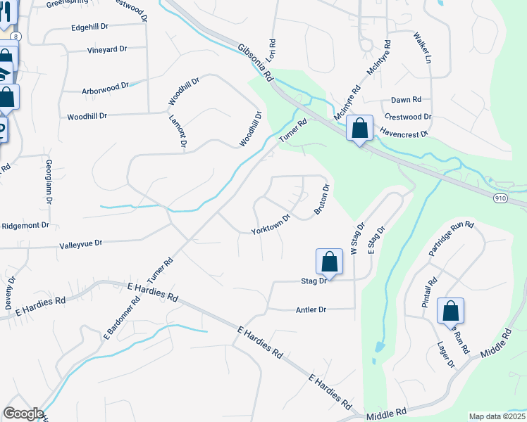 map of restaurants, bars, coffee shops, grocery stores, and more near 609 Carters Grove Drive in Gibsonia