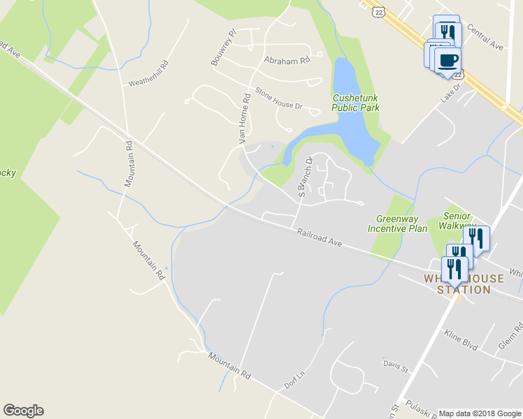 map of restaurants, bars, coffee shops, grocery stores, and more near 410 Dove Cote Court in Hunterdon County