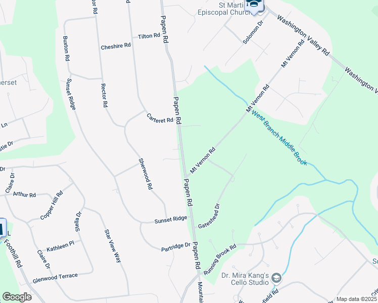 map of restaurants, bars, coffee shops, grocery stores, and more near 890 Papen Road in Bridgewater Township