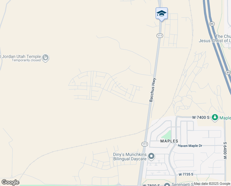 map of restaurants, bars, coffee shops, grocery stores, and more near 7048 West Terraine Road in Copperton