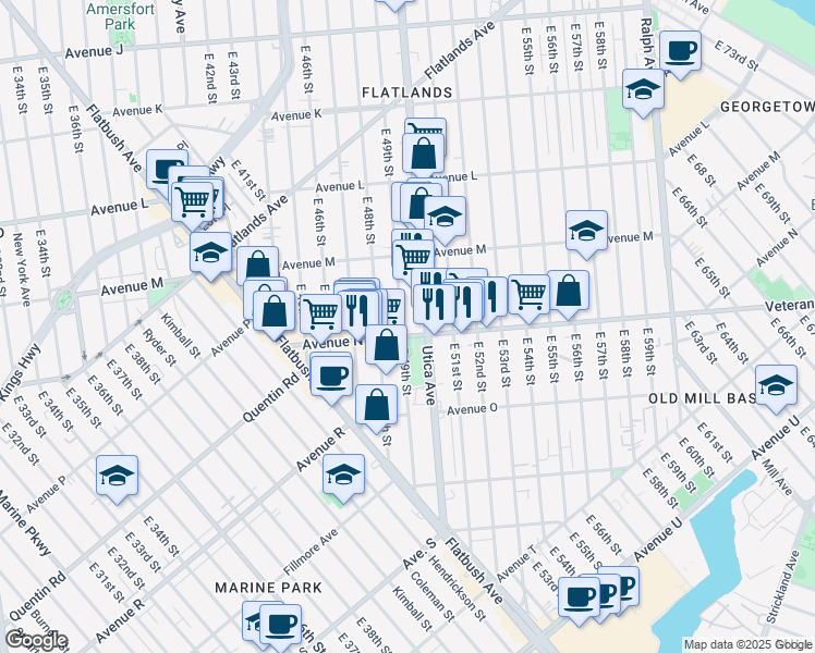 map of restaurants, bars, coffee shops, grocery stores, and more near in Brooklyn