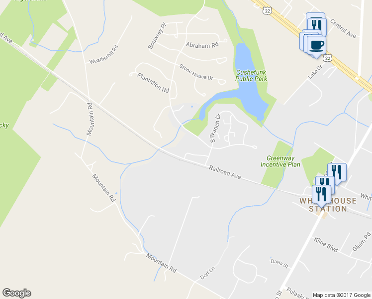 map of restaurants, bars, coffee shops, grocery stores, and more near 410 Dove Cote Court in Hunterdon County