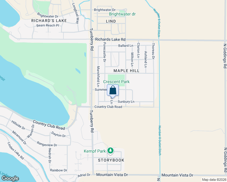 map of restaurants, bars, coffee shops, grocery stores, and more near 2233 Muir Lane in Fort Collins