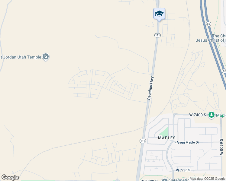 map of restaurants, bars, coffee shops, grocery stores, and more near 7056 West Terraine Road in Copperton