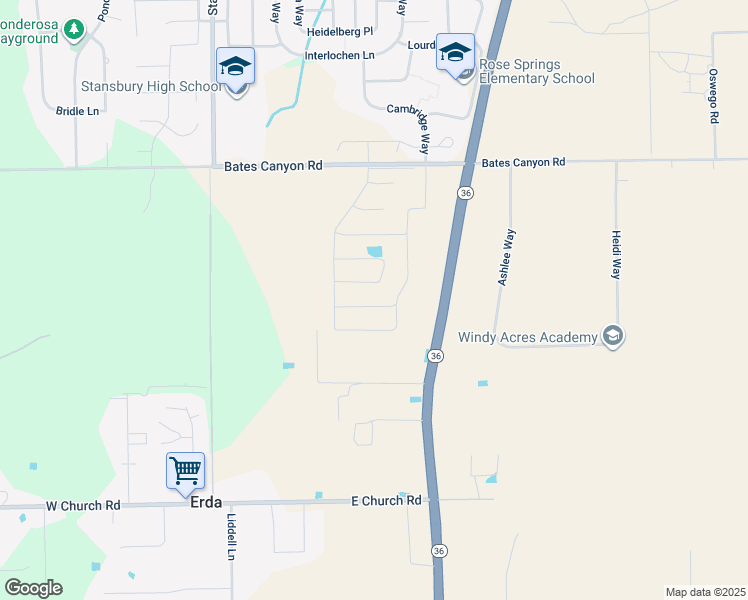 map of restaurants, bars, coffee shops, grocery stores, and more near 293 Bedford Drive in Stansbury Park