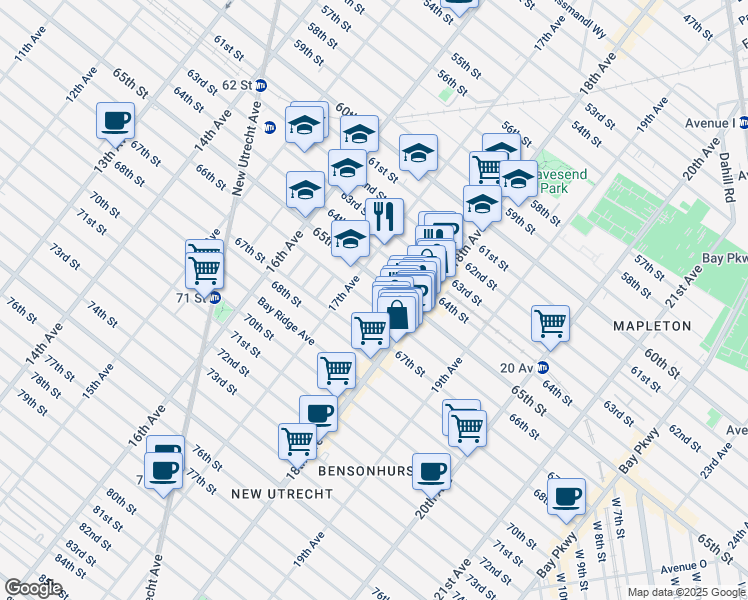 map of restaurants, bars, coffee shops, grocery stores, and more near in Brooklyn