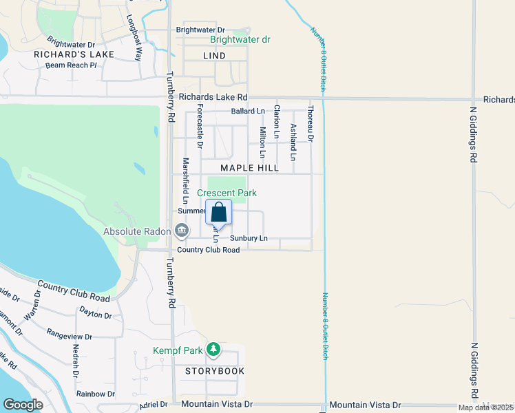 map of restaurants, bars, coffee shops, grocery stores, and more near 2408 Summerpark Lane in Fort Collins