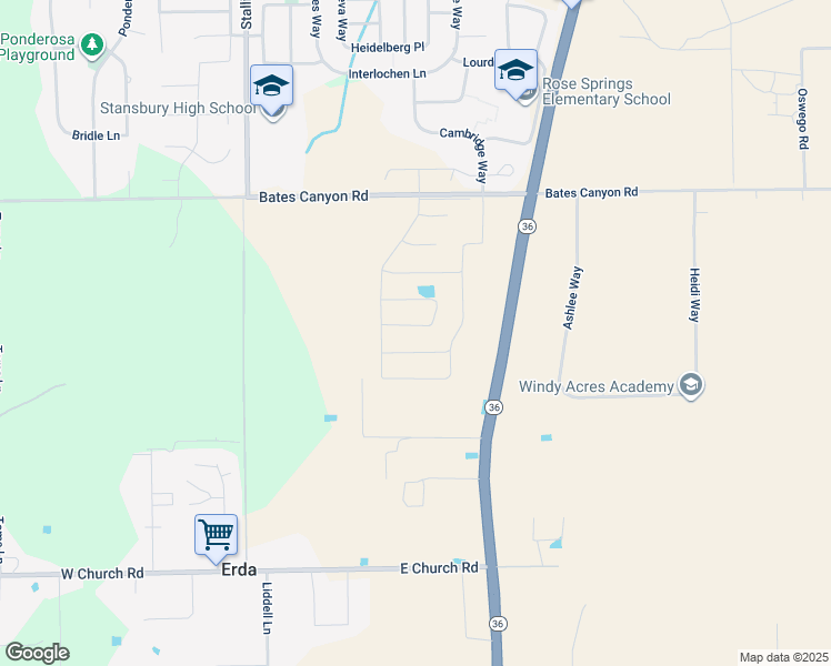 map of restaurants, bars, coffee shops, grocery stores, and more near 278 East Briarwood Lane in Stansbury Park