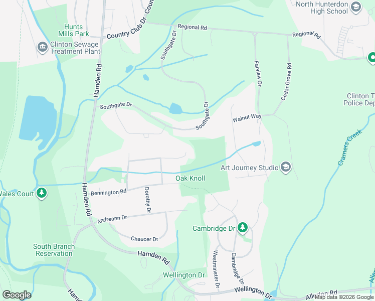 map of restaurants, bars, coffee shops, grocery stores, and more near 21 Lexington Road in Hunterdon County