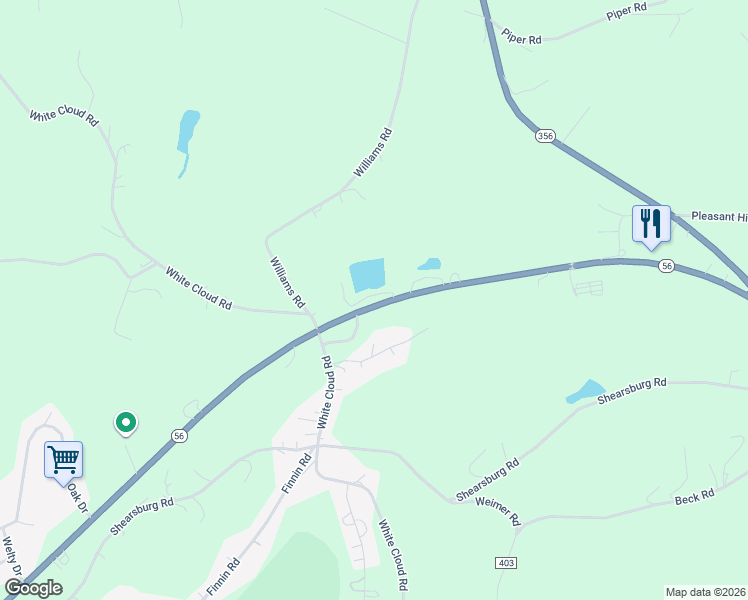 map of restaurants, bars, coffee shops, grocery stores, and more near 5665 Leechburg Road in Leechburg